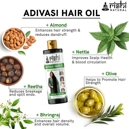 Ingredients used in Rishi Natural Adivasi Hair Oil 