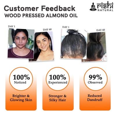 visible results of Rishi natural Cold-Pressed Almond Oil 