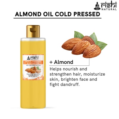 Rishi natural Cold-Pressed Almond Oil use only pure oil