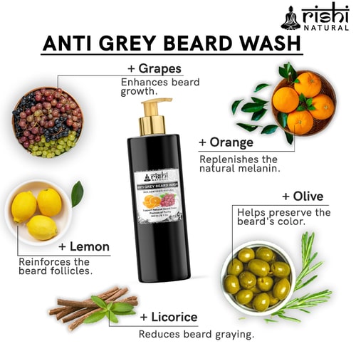 Ingredients used in Rishi Natural Anti Grey Beard Wash