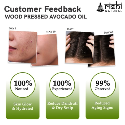 visible results of Rishi Natural Cold-Pressed Avocado Oil