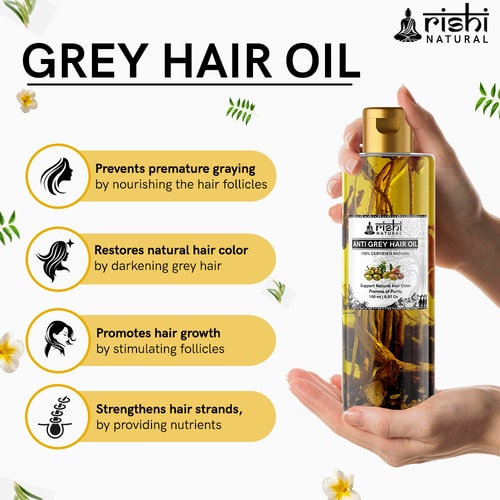 Benefits of using Rishi Natural Anti Grey Hair Oil