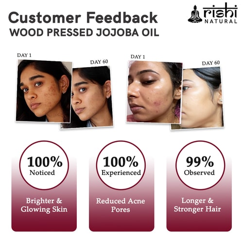 visible result of Rishi natural Wood-Pressed Jojoba Oil