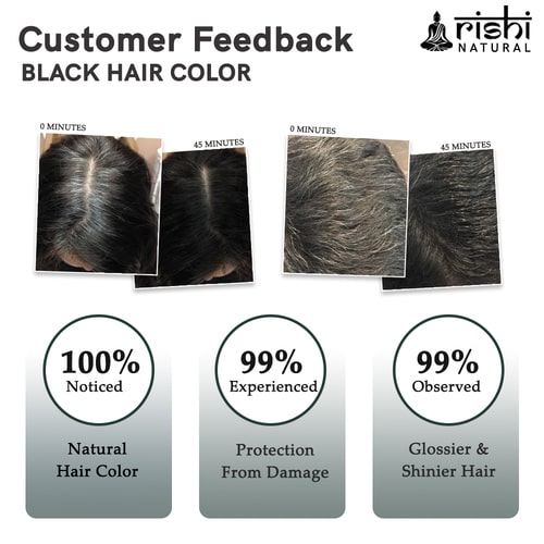 visible result of Rishi Natural Black Hair Color