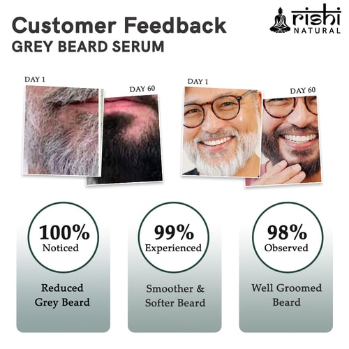 visible result of Rishi Natural Anti Grey Beard Serum Oil