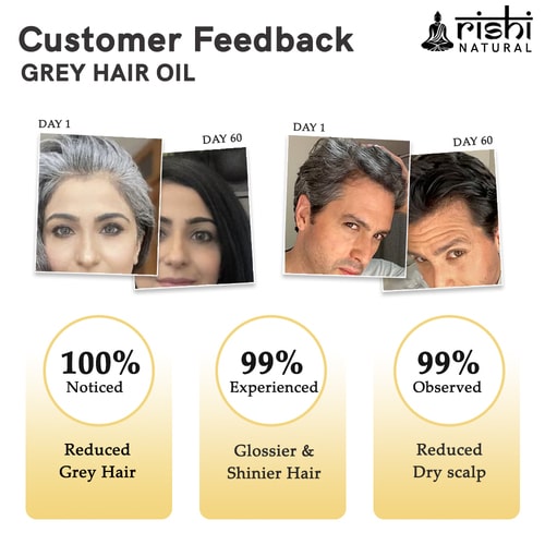 Visible result of Rishi Natural Anti Grey Hair Oil